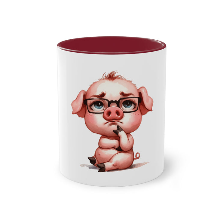 Harmony Two-Tone Coffee Mug: Sip in Style, Revel in Comfort - Pig