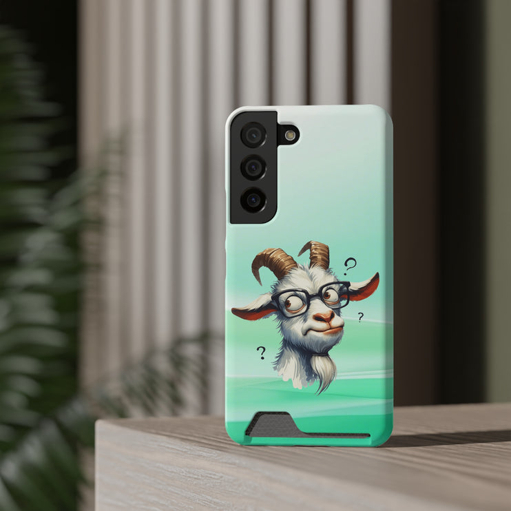 EnchantGuard Phone Case with Card Holder: Style Meets Functionality - Goat