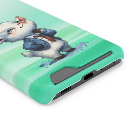 EnchantGuard Phone Case with Card Holder: Style Meets Functionality - Goat