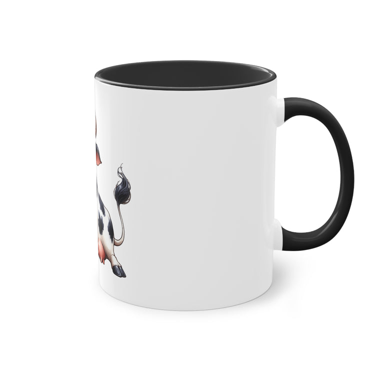 Harmony Two-Tone Coffee Mug: Sip in Style, Revel in Comfort - Cow