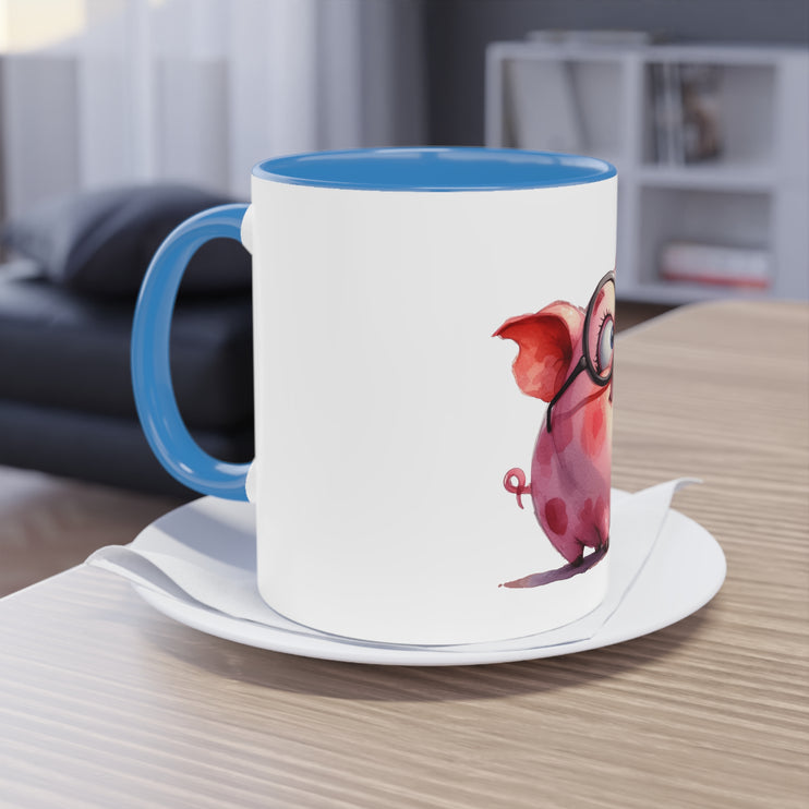 Harmony Two-Tone Coffee Mug: Sip in Style, Revel in Comfort - Pig