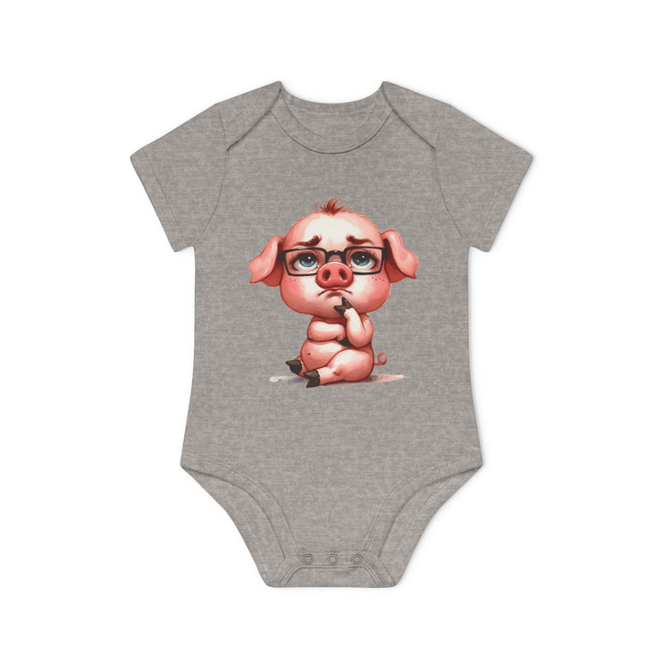 SnuggleNest Organic Baby Bodysuit (Short Sleeves) Pig