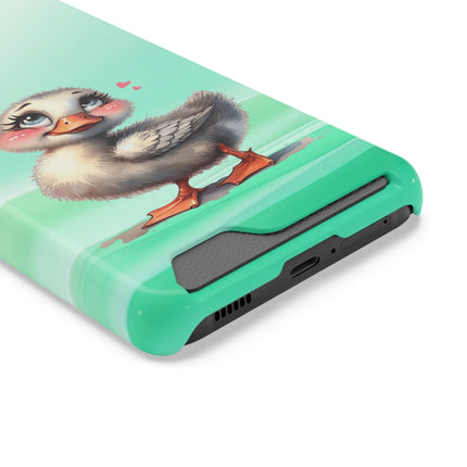 EnchantGuard Phone Case with Card Holder: Style Meets Functionality - Duck