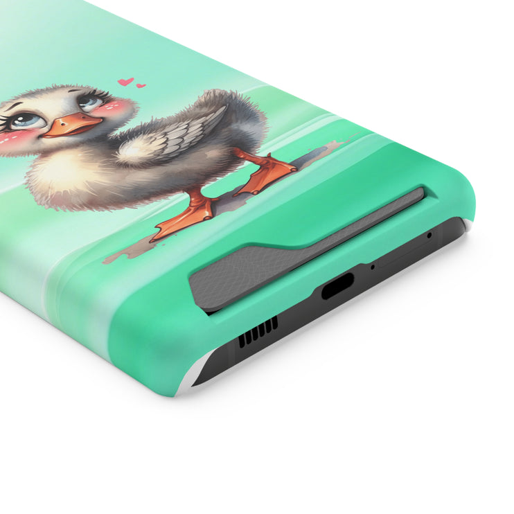 EnchantGuard Phone Case with Card Holder: Style Meets Functionality - Duck