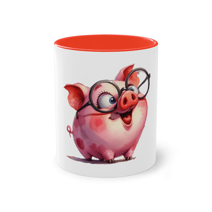 Harmony Two-Tone Coffee Mug: Sip in Style, Revel in Comfort - Pig