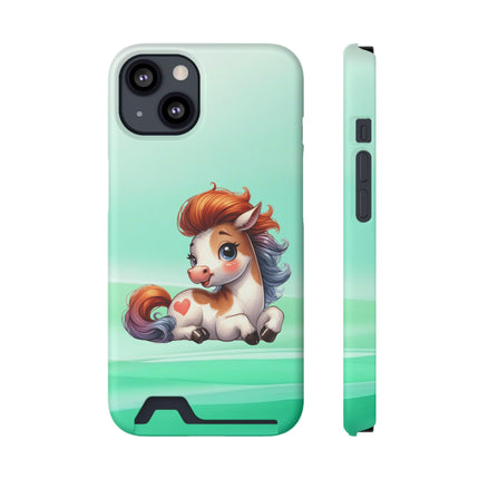 EnchantGuard Phone Case with Card Holder: Style Meets Functionality - Horse