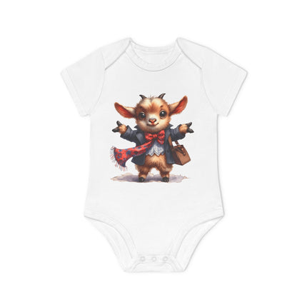 SnuggleNest Organic Baby Bodysuit (Short Sleeves) Goat