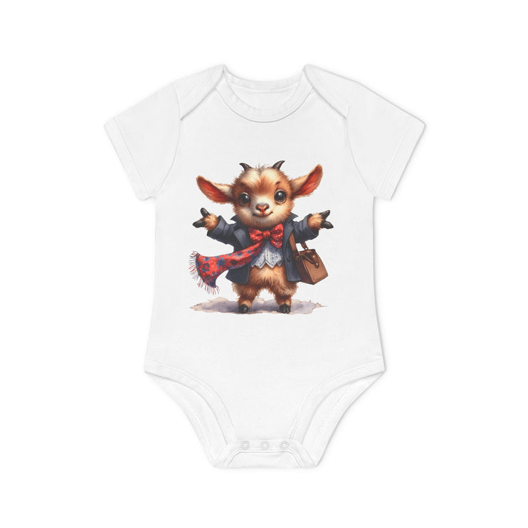 SnuggleNest Organic Baby Bodysuit (Short Sleeves) Goat