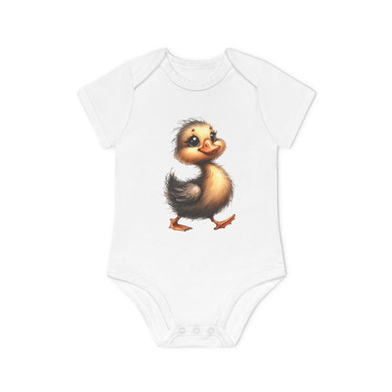 SnuggleNest Organic Baby Bodysuit (Short Sleeves) Duck