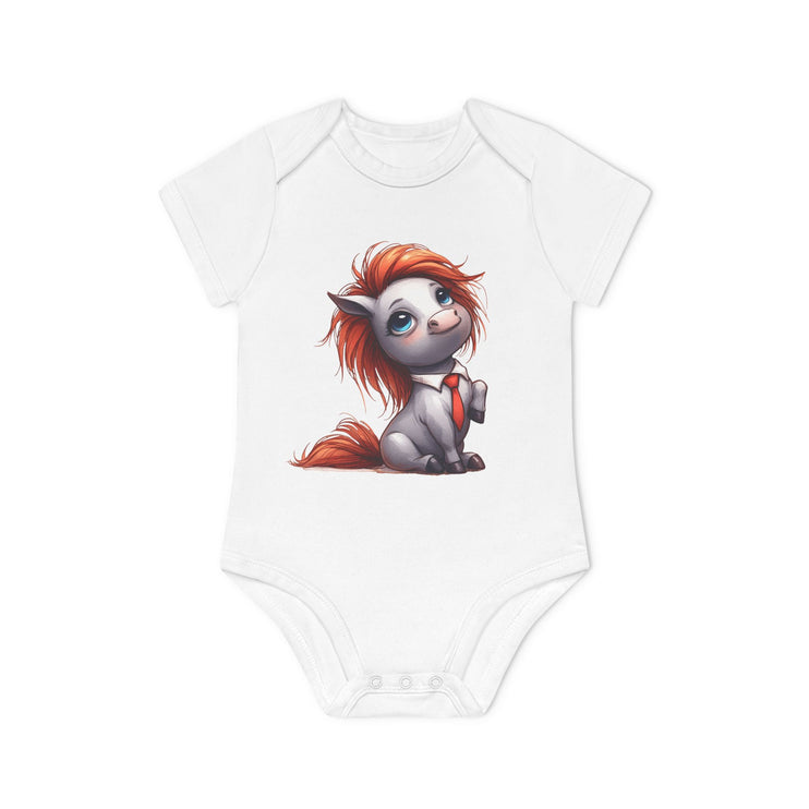 SnuggleNest Organic Baby Bodysuit (Short Sleeves) Horse