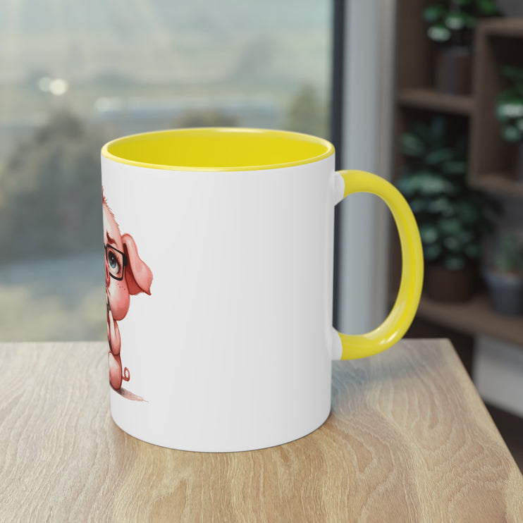 Harmony Two-Tone Coffee Mug: Sip in Style, Revel in Comfort - Pig