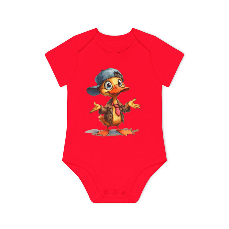 SnuggleNest Organic Baby Bodysuit (Short Sleeves) Duck