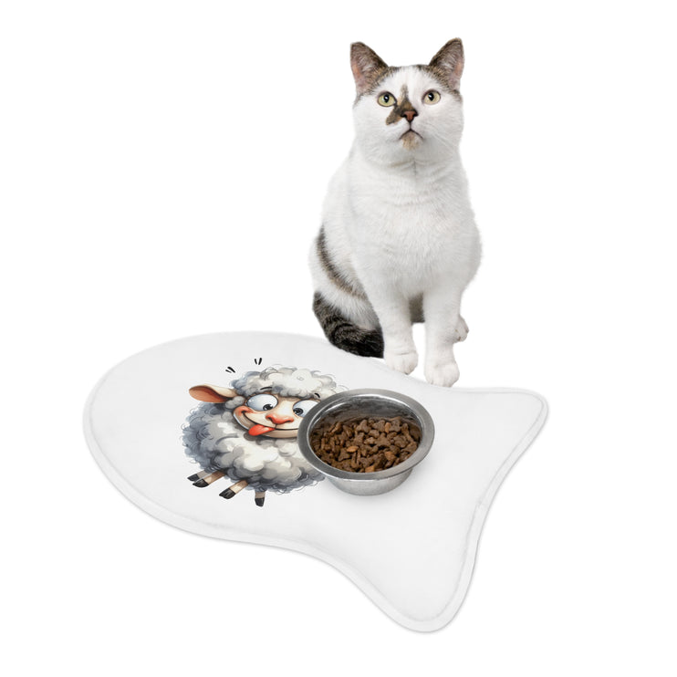 CharmPaws Pet Feeding Mats: Keep Mealtime Mess-Free & Stylish! - Sheep