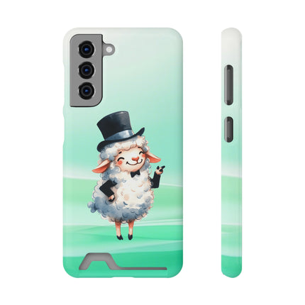 EnchantGuard Phone Case with Card Holder: Style Meets Functionality - Sheep