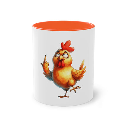 Harmony Two-Tone Coffee Mug: Sip in Style, Revel in Comfort - Chicken