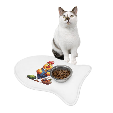 CharmPaws Pet Feeding Mats: Keep Mealtime Mess-Free & Stylish! - Rooster