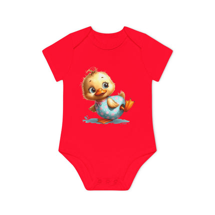 SnuggleNest Organic Baby Bodysuit (Short Sleeves) Duck