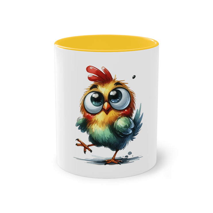 Harmony Two-Tone Coffee Mug: Sip in Style, Revel in Comfort - Chicken