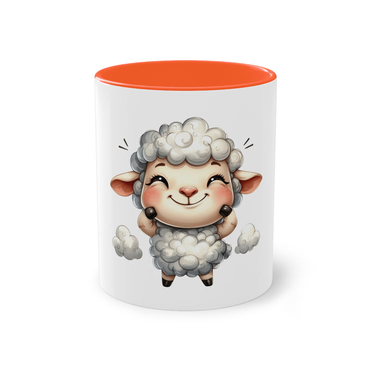 Harmony Two-Tone Coffee Mug: Sip in Style, Revel in Comfort - Sheep