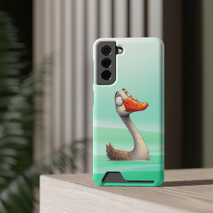 EnchantGuard Phone Case with Card Holder: Style Meets Functionality - Swan