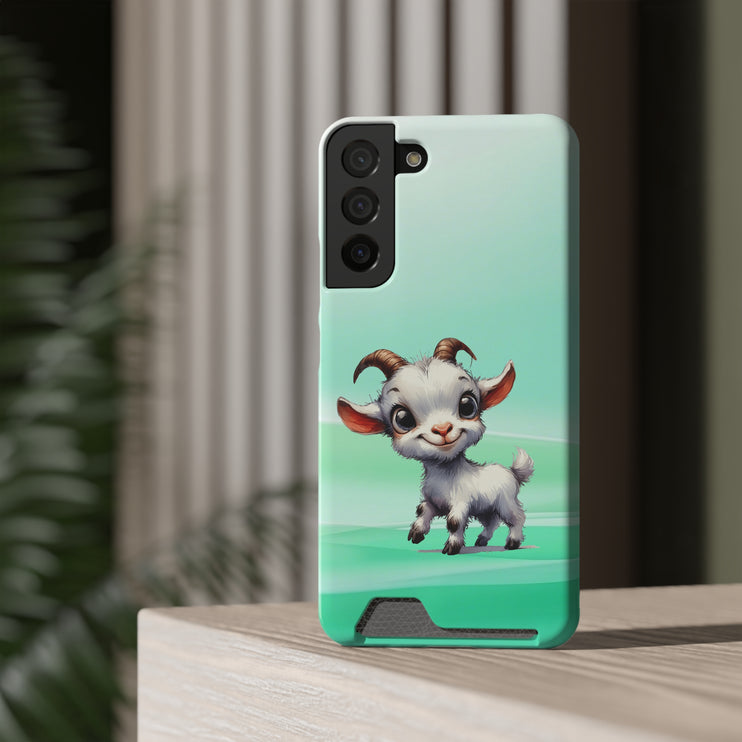 EnchantGuard Phone Case with Card Holder: Style Meets Functionality - Goat