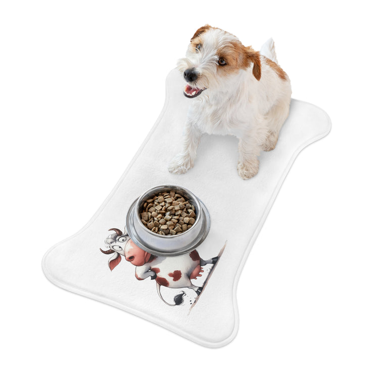 CharmPaws Pet Feeding Mats: Keep Mealtime Mess-Free & Stylish! - Cow