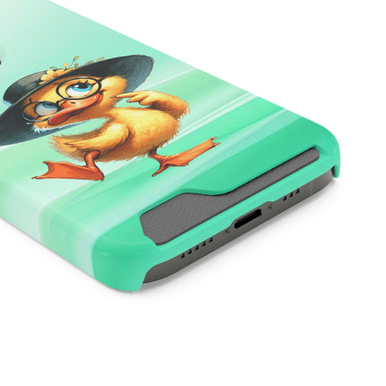 EnchantGuard Phone Case with Card Holder: Style Meets Functionality - Duck