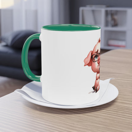 Harmony Two-Tone Coffee Mug: Sip in Style, Revel in Comfort - Pig