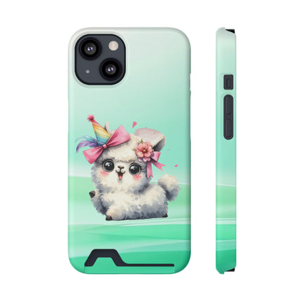 EnchantGuard Phone Case with Card Holder: Style Meets Functionality - Sheep