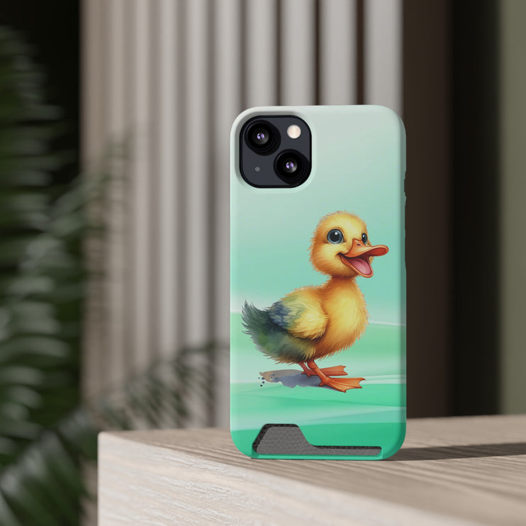 EnchantGuard Phone Case with Card Holder: Style Meets Functionality - Duck