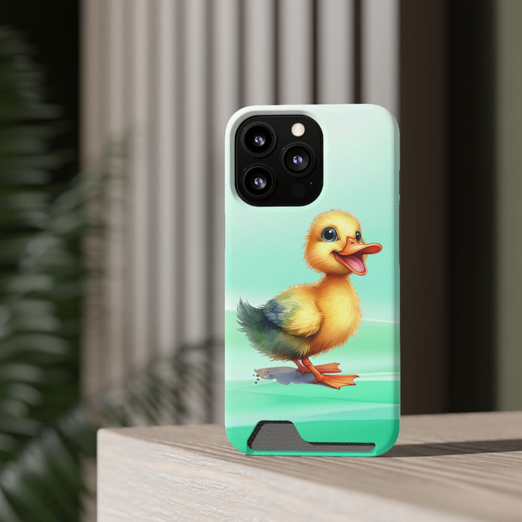 EnchantGuard Phone Case with Card Holder: Style Meets Functionality - Duck