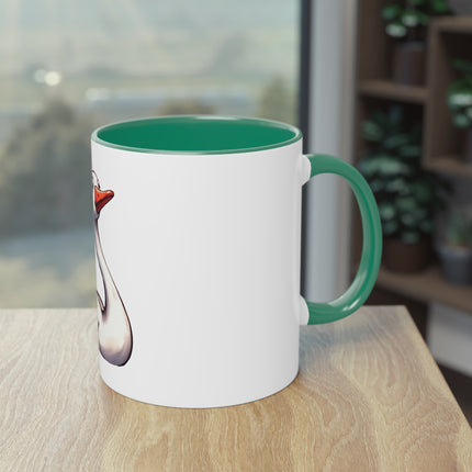 Harmony Two-Tone Coffee Mug: Sip in Style, Revel in Comfort - Swan