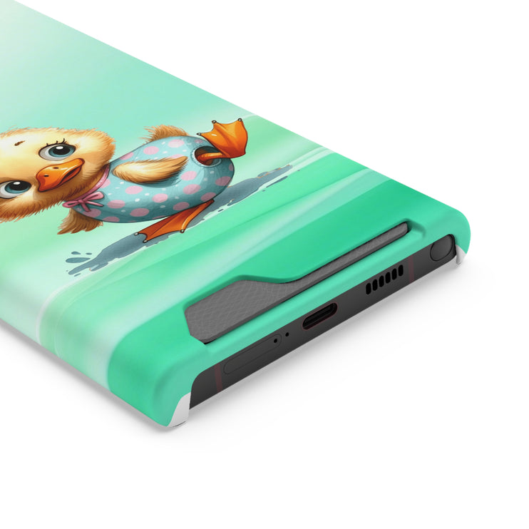 EnchantGuard Phone Case with Card Holder: Style Meets Functionality - Duck