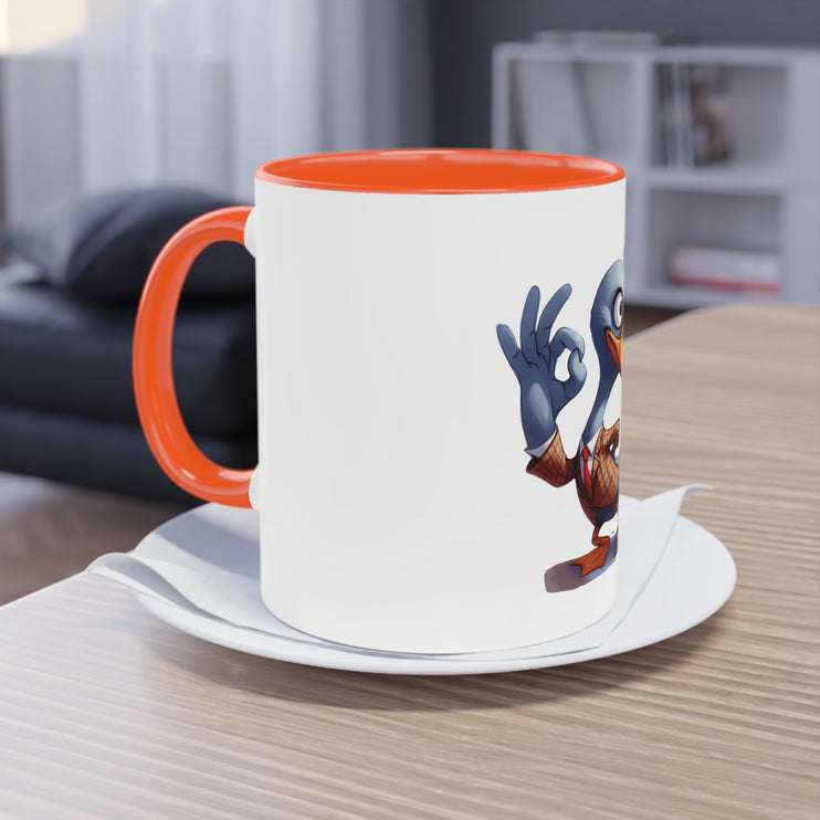 Harmony Two-Tone Coffee Mug: Sip in Style, Revel in Comfort - Duck