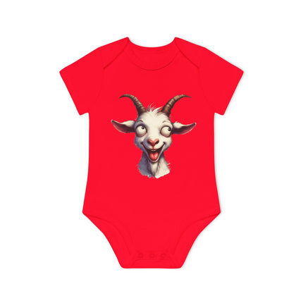 SnuggleNest Organic Baby Bodysuit (Short Sleeves) Goat