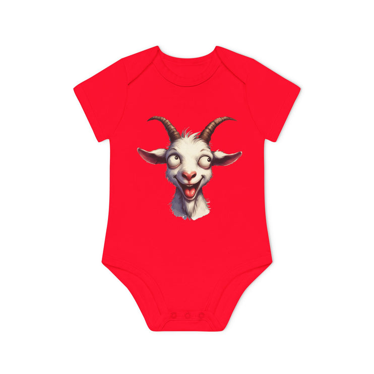 SnuggleNest Organic Baby Bodysuit (Short Sleeves) Goat