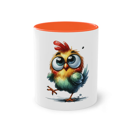 Harmony Two-Tone Coffee Mug: Sip in Style, Revel in Comfort - Chicken