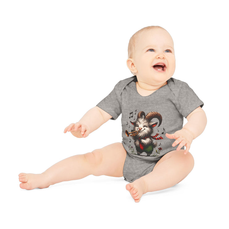 SnuggleNest Organic Baby Bodysuit (Short Sleeves) Goat