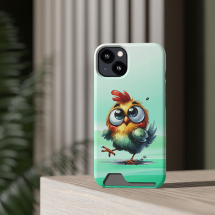 EnchantGuard Phone Case with Card Holder: Style Meets Functionality - Chicken