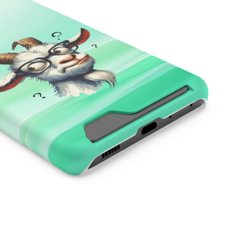 EnchantGuard Phone Case with Card Holder: Style Meets Functionality - Goat