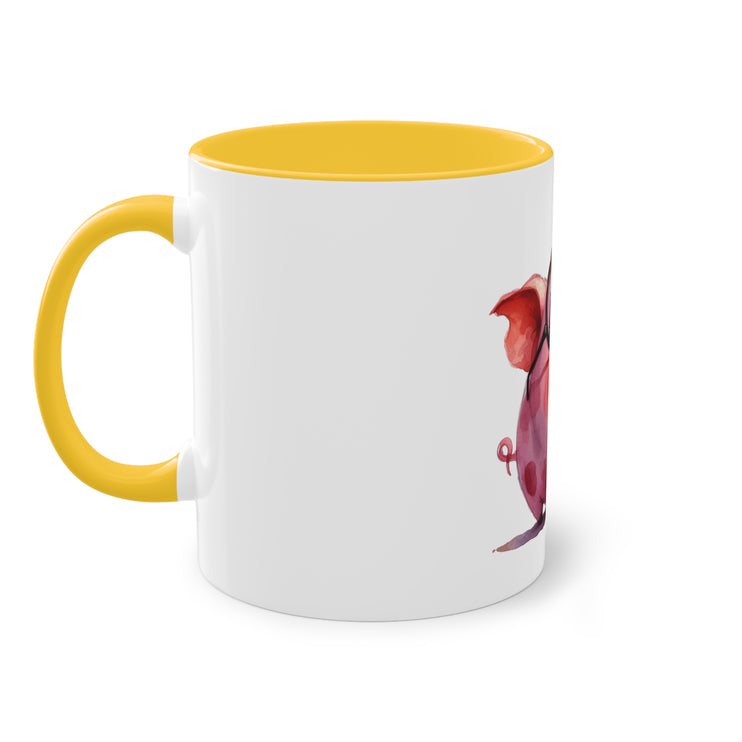 Harmony Two-Tone Coffee Mug: Sip in Style, Revel in Comfort - Pig