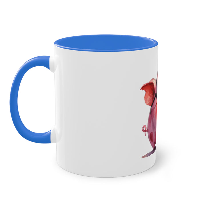 Harmony Two-Tone Coffee Mug: Sip in Style, Revel in Comfort - Pig