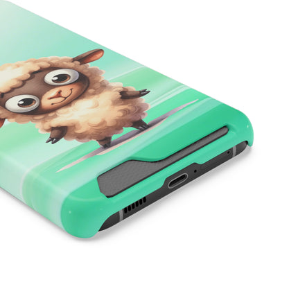 EnchantGuard Phone Case with Card Holder: Style Meets Functionality - Sheep