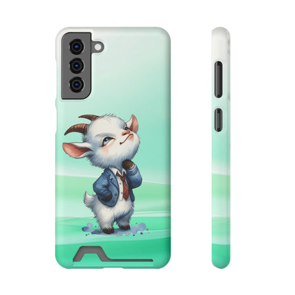 EnchantGuard Phone Case with Card Holder: Style Meets Functionality - Goat