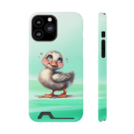 EnchantGuard Phone Case with Card Holder: Style Meets Functionality - Duck