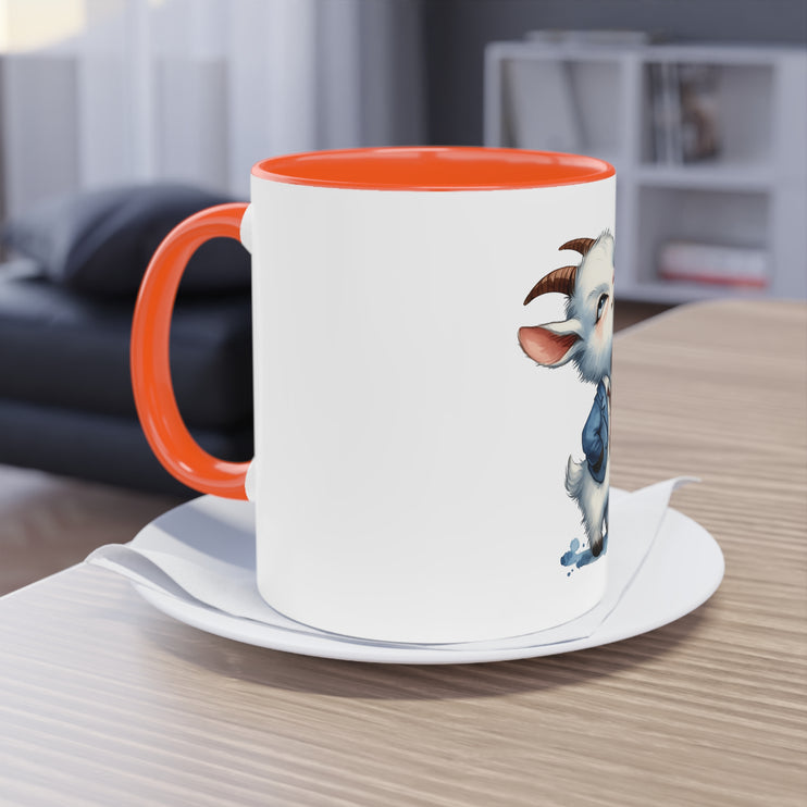 Harmony Two-Tone Coffee Mug: Sip in Style, Revel in Comfort - Goat