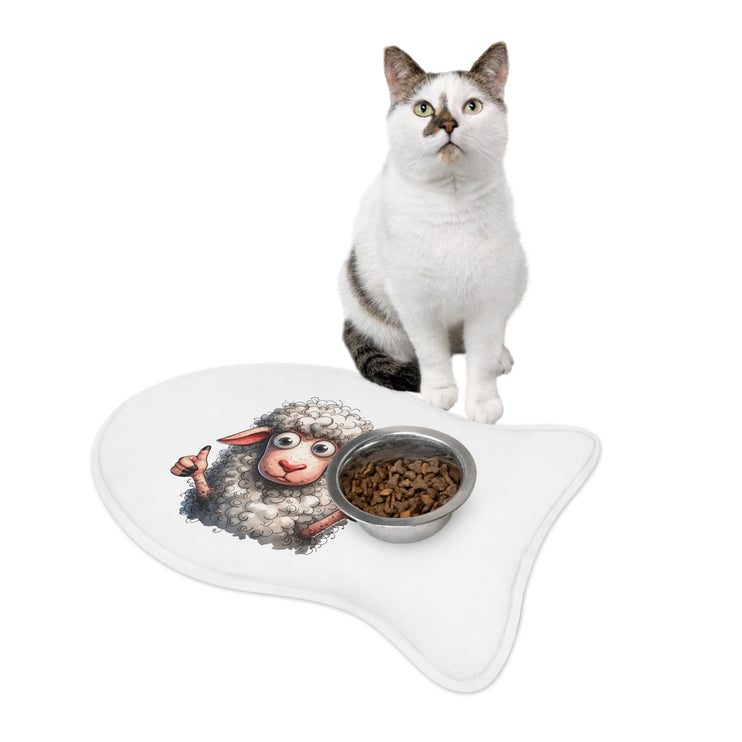 CharmPaws Pet Feeding Mats: Keep Mealtime Mess-Free & Stylish! - Sheep