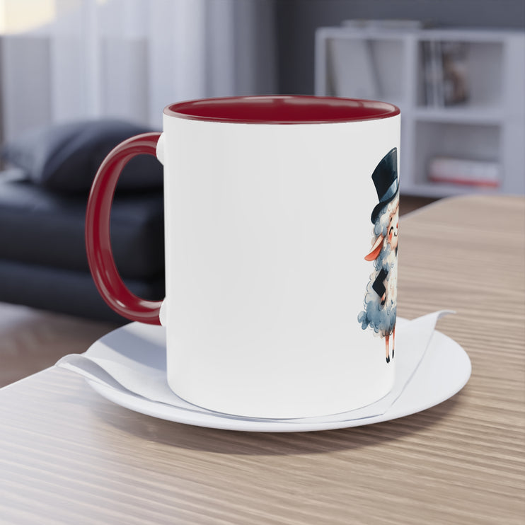 Harmony Two-Tone Coffee Mug: Sip in Style, Revel in Comfort - Sheep