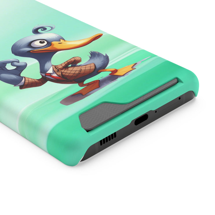 EnchantGuard Phone Case with Card Holder: Style Meets Functionality - Duck