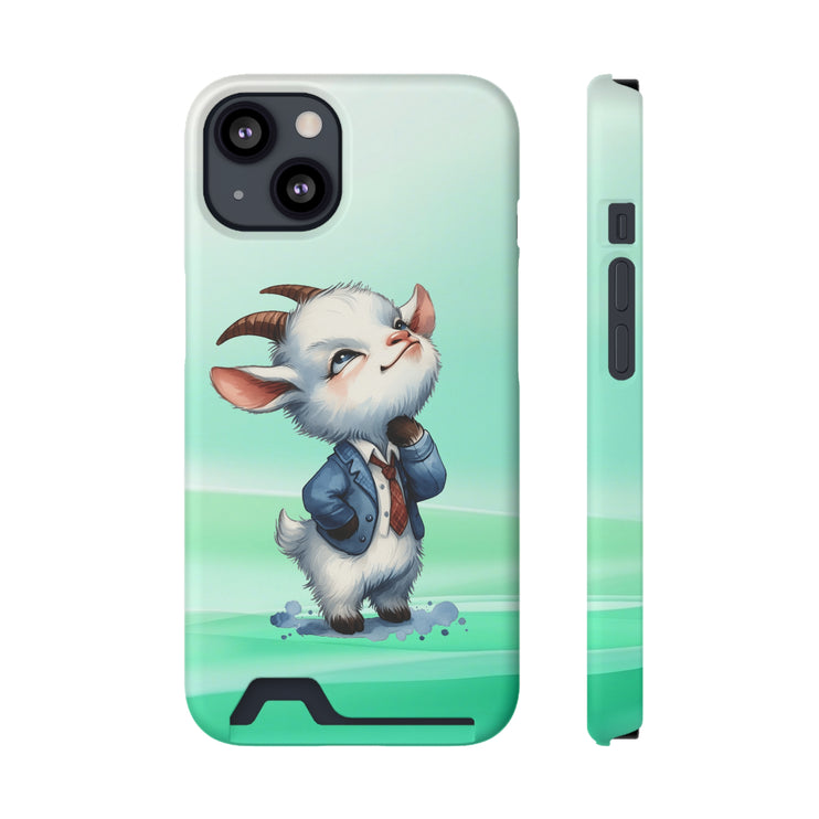 EnchantGuard Phone Case with Card Holder: Style Meets Functionality - Goat